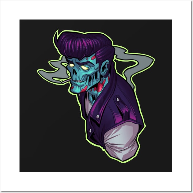 Psychobilly Zombie Boy Wall Art by PirateCashoo